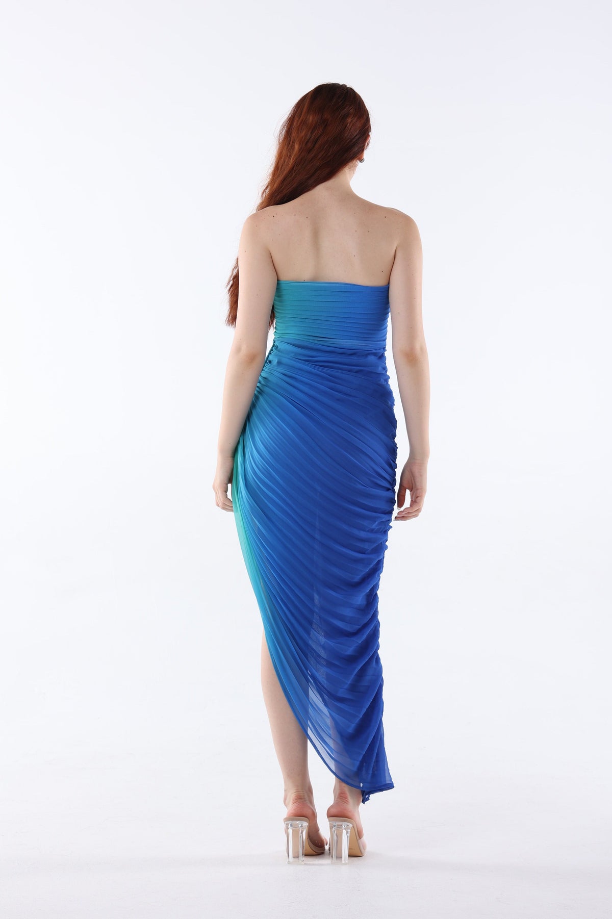 Ombre Chiffon Midi Dress