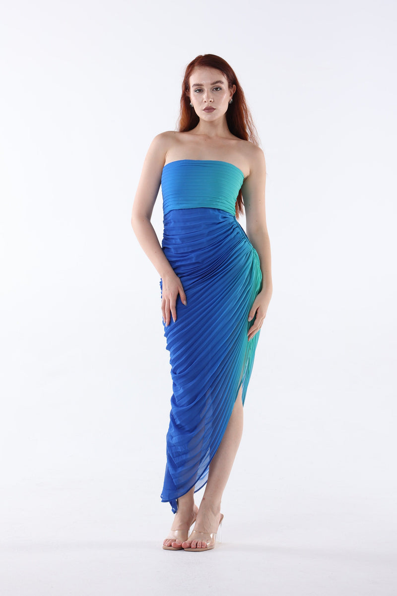 Ombre Chiffon Midi Dress