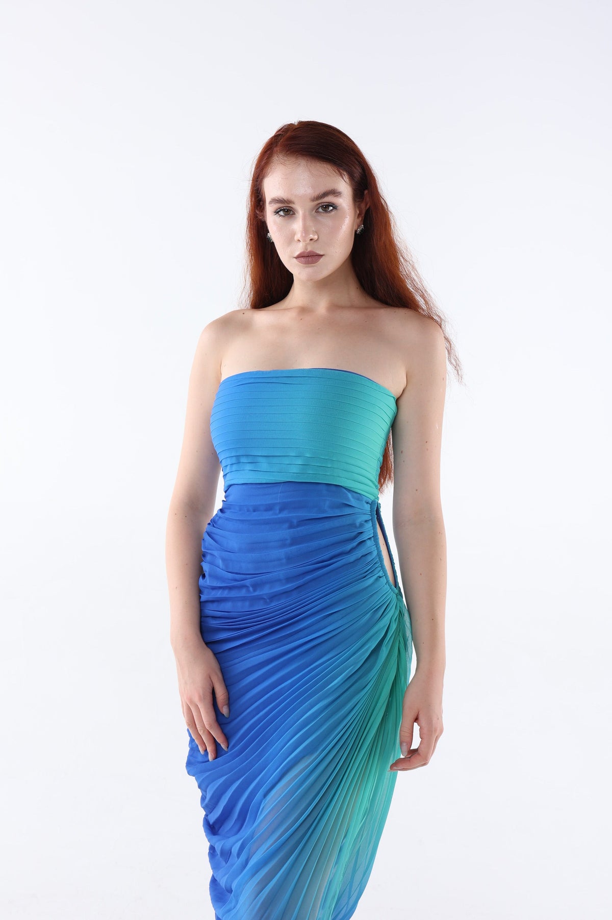 Ombre Chiffon Midi Dress