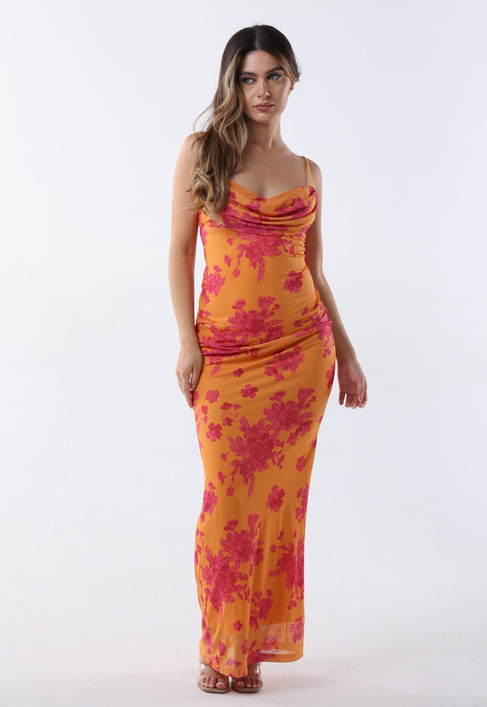 Tie Floral Maxi Dress