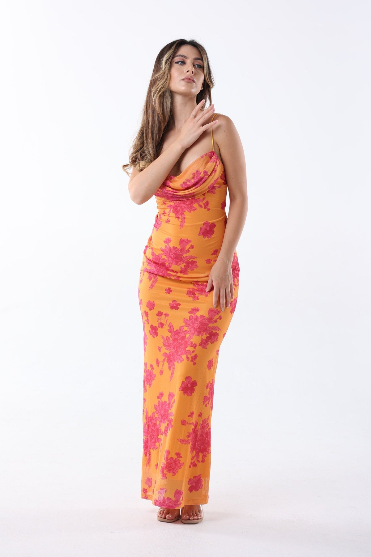 Tie Floral Maxi Dress