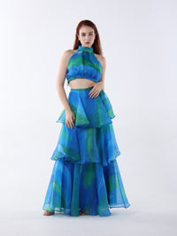 Tulle Maxi Chiffon Crop Set