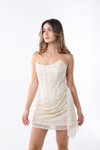 Sequin Strapless Mini Dress