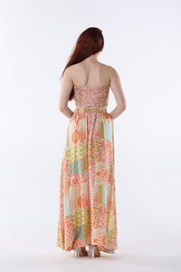 Paisley Strapless Crop and Maxi Skirt Set