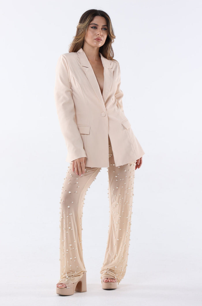 Pearl Sheer Pants Suit Set