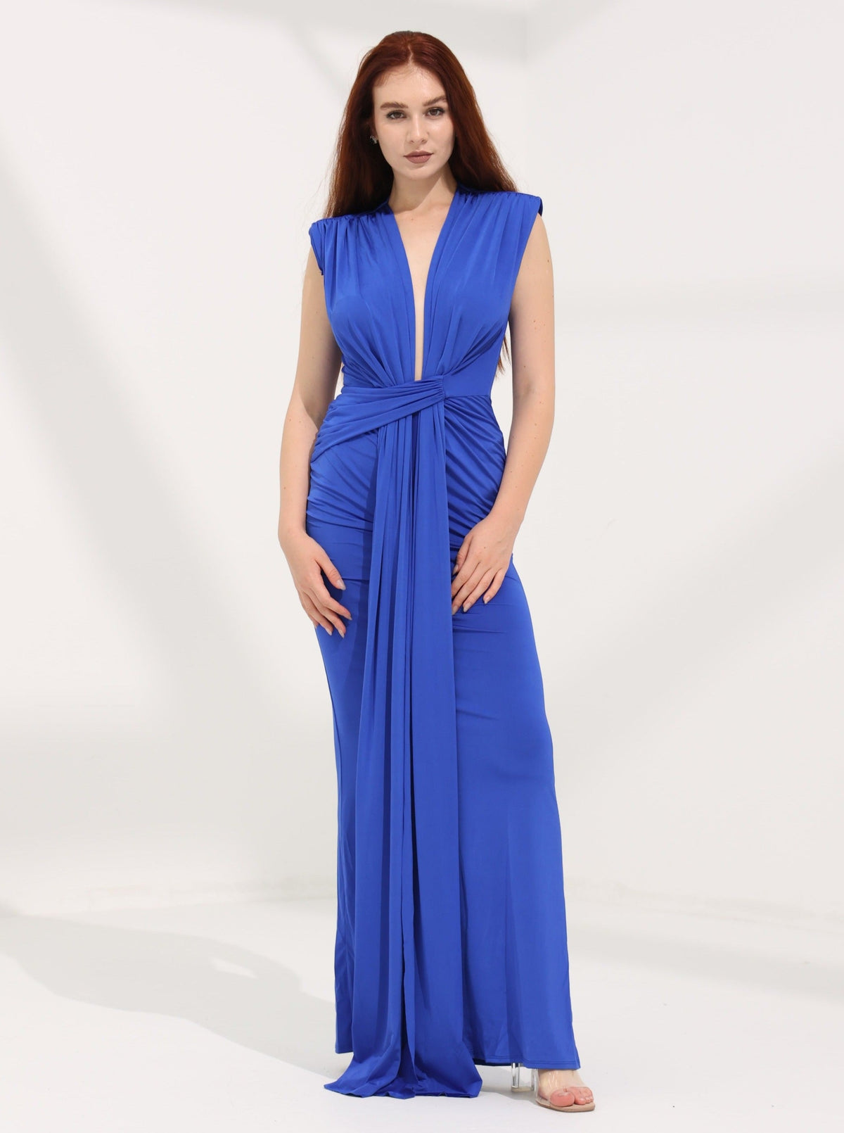 Plunge Maxi Gown Evening Dress