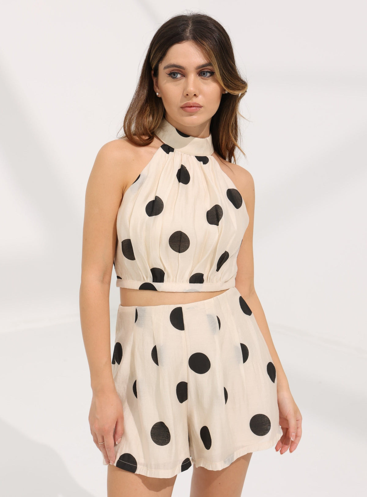 Polka Dot Halter Short Set