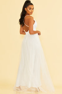 Tulle Maxi Dress- White