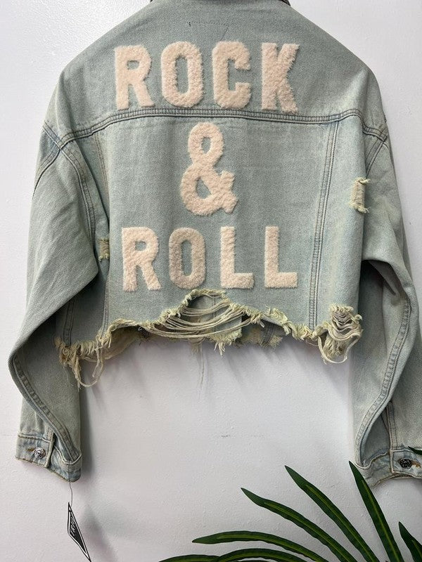 Cropped Denim 'Rock' Jacket