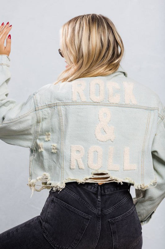 Cropped Denim 'Rock' Jacket