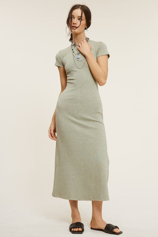 Jersey Knit Midi Dress