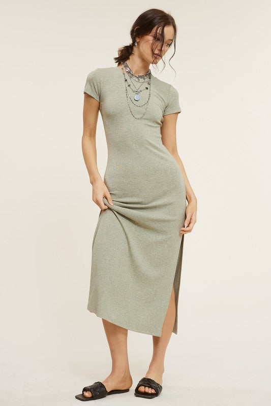 Jersey Knit Midi Dress