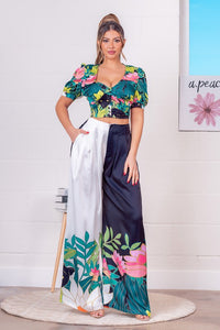 Tropical Top & Pants Set