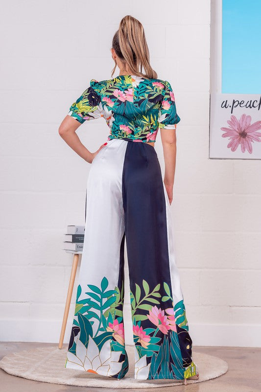 Tropical Top & Pants Set