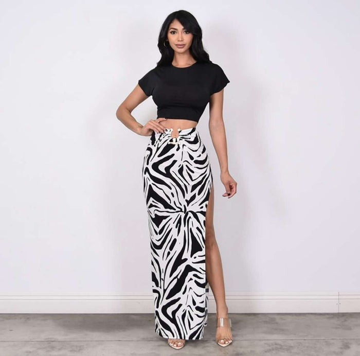 Zebra Maxi Skirt Set