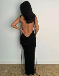 Low Back Tie Maxi Dress