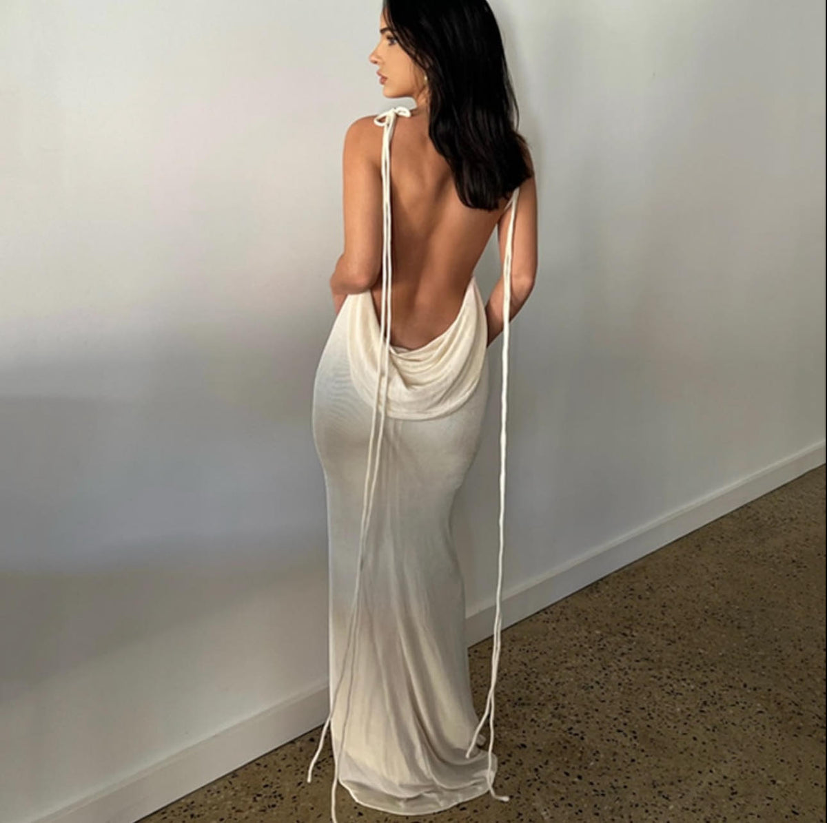 Low Back Tie Maxi Dress