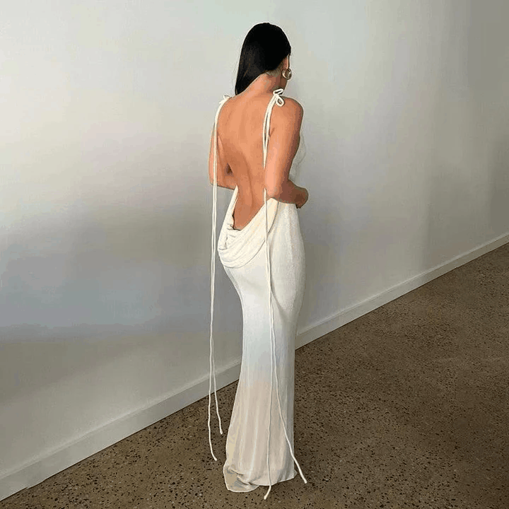 Low Back Tie Maxi Dress