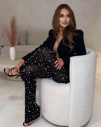 Pearl Sheer Pants Suit Set