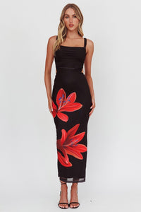 Tie Up Floral Maxi Dress