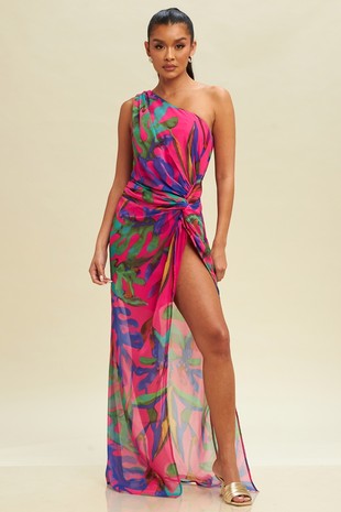 High Slit Chiffon Maxi Dress