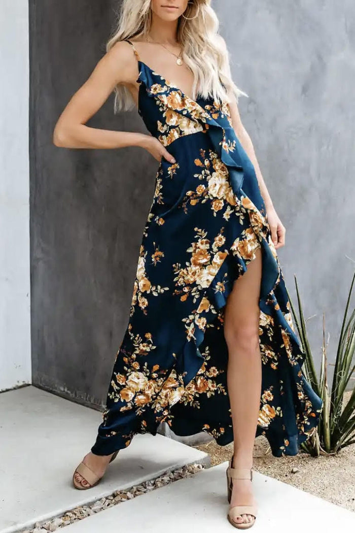 High Low Wrap Maxi Dress